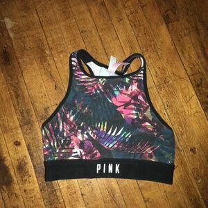 Victoria’s Secret XS palm/tropical crop Athleisure sports bra